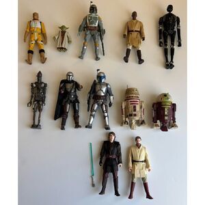 Hasbro Star Wars 2010s Era Figures Jedi Droids Fett Skywalker Kenobi Lot of 12